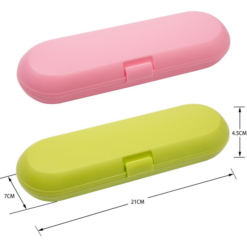 Nincha Plastic Electric Toothbrush Travel Case for Oral-B Pro Series, 2 packs (Green&Pink) - Image 1